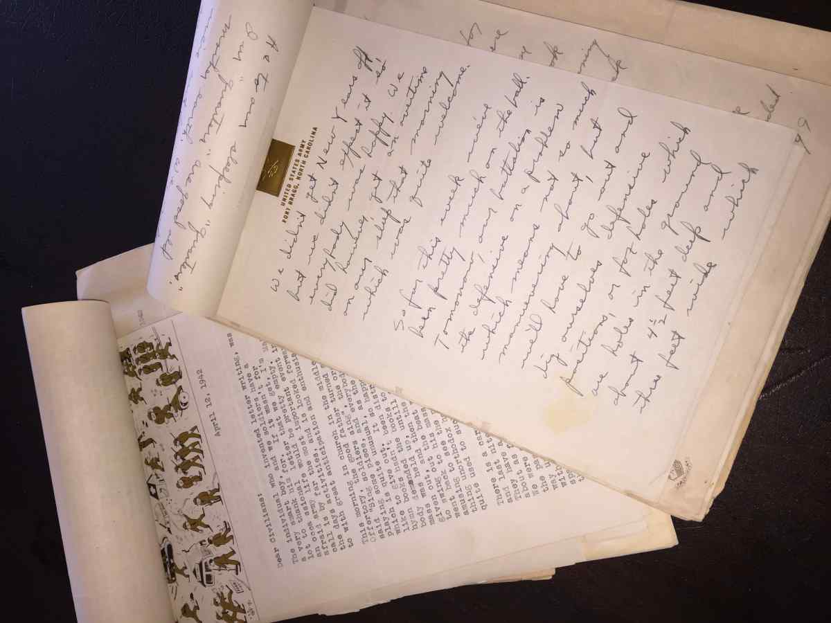 The Hayes Collection includes bundles of letters saved from Bill during his training